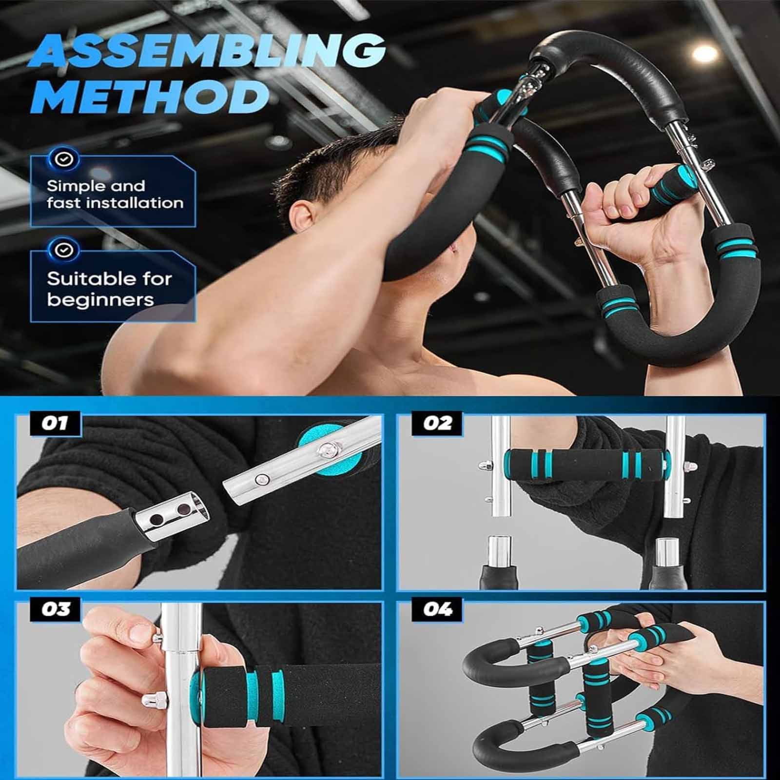 Twister Arm Trainer, 40-100lb Adjustable Chest Workout Equipment, Arm Trainer, Twister Arm Trainer, Portable Power Twister Bar, Detachable Design Fitness Anywhere