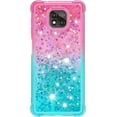 thumbnail image 2 of Case for Motorola Moto G Power 2021,Creativity Clear Gradient Quicksand Glitter Flowing Liquid Floating TPU Case Bling Diamond Sparkle Cover for Moto G Power 2021 JB Powder Blue, 2 of 14