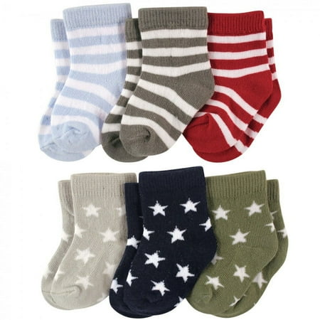 UPC: 0660168261370 | Luvable Friends Baby Boy Newborn and Baby Socks Set Star Stripes 0-6 Months