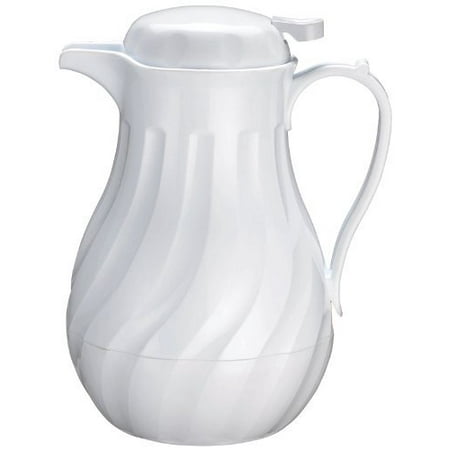 - Winco Push Button Insulated Beverage Server with Swirl Design, 42-Ounce, White by Winco