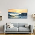 thumbnail image 3 of ZHONGYUTONG Large Misty Mountain Canvas Wall Art Sunrise Forest Tree Foggy Painting Prints Natural Scenery Pictures Home Decor for Living Room Office Framed (24.00" x 48.00"), 3 of 6