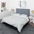 thumbnail image 3 of Designart 'Retro Minimal Patttern in Orange And Bluye' Mid-Century Modern Duvet Cover Set, 3 of 4