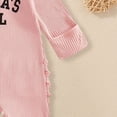thumbnail image 7 of CAICJ98 Newborn Outfit Girl Long Sleeve Letter Embroidery Romper Ribbed Knit Jumpsuit Baby Girl Coming Home Fall Winter Spring Outfit (Watermelon Red,3-6 Months), 7 of 7