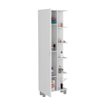 thumbnail image 4 of Urano Corner Linen Cabinet, Five External Shelves, Single Door, Four Interior Shelves White, 4 of 7