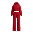 thumbnail image 5 of VBVC Women's 2 Piece Hooded Sweatsuit , Cowl Neck Cropped Pullover and Pants for Women , Ladies' Long Sleeve Tracksuit with Pockets, S-2XL, 5 of 5