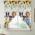 thumbnail image 2 of Spring Dog Swag Valances for Windows 2 Pack, Kitchen Window Curtains 36 Inch Length, Sunflower Daisy Botanical Vintage Privacy Swag Curtains for Living Room/Bathroom with Rod Pocket 36"x36", 2 of 8
