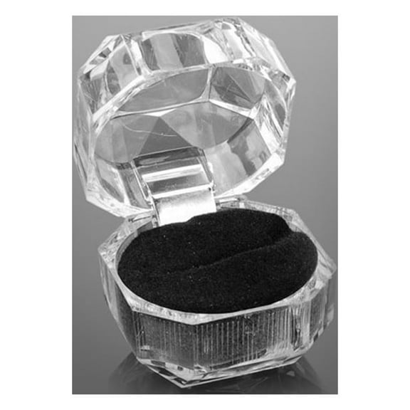 UNTERING Ring Box Clear Crystal Boxes Square Storage Box Acrylic Boxes for Insert Black Colorless
