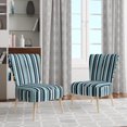 thumbnail image 2 of Designart « Maritime Azure Stripes I » Fauteuil d'Appoint Rembourré à Rayures Bleues - Fauteuil Moderne pour Chambre, 2 of 7
