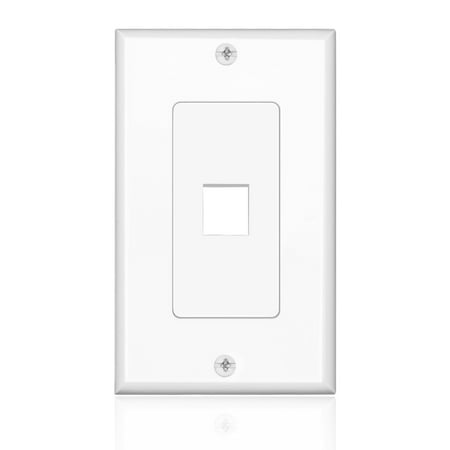 - Keystone Wall Plate - 1 Port Keystone Insert Jack Single Gang Wiring Plug Socket Decorative Face Cover Outlet Mount Panel with Screws White
