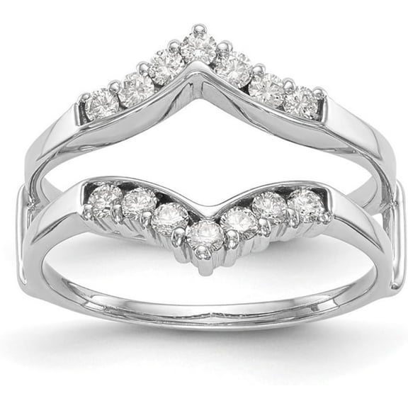 Women 925 Sterling Silver 14K White Gold Finish Moissanite Diamond Wedding Engagement Enhancer Wrap Guard Ring