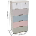 thumbnail image 3 of MOCHAG 5 Tier Storage Cabinet with 6 Drawers, Plastic Drawers Dresser Storage with Wheels and Locks, Modern Closet Drawers Tall Dresser Organizer for Clothes, Playroom, Bedroom Furniture (Macaron), 3 of 13