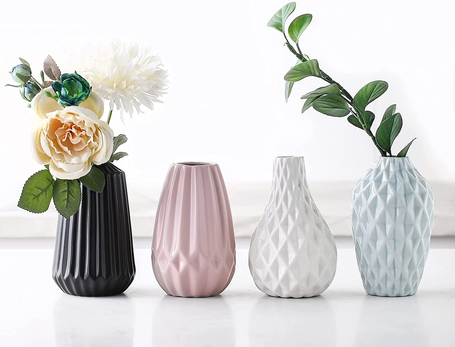 Flower Vase Set of 4, Decorative Ceramic Vase, Vase for Decor Home ...