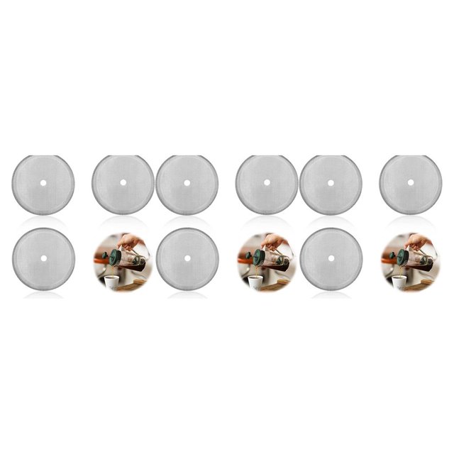 Transemion 3Pcs Coffee Filter Steel Reusable Safety Replacement Meshes High Temperature Tea Maker Filters Restsurant Hotel Party Bar 3Set
