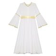 thumbnail image 5 of MSemis Girls Ancient Greek Toga Roman Hero Queen Maxi Dance Dress for Praise White 6, 5 of 7