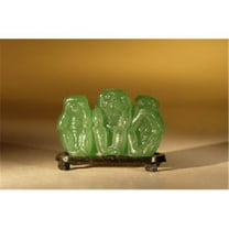 3.5 x 1.5 x 2.75 in. Glass Monkey Figurine on Wooden Display Stand
