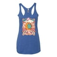 thumbnail image 2 of Wild Bobby Sun and Moon Groovy Vintage Daisy Flowers Stars Vintage Women Tri-Blend Racerback Tank Top, Vintage Royal, X-Large, 2 of 6