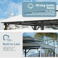 thumbnail image 6 of Modern Shade Hardtop Gazebo 12' x 24' with 4 LED Lights, Permanent Gazebo with Double Galvanized Steel Roof for Outdoor Backyard, Black, 6 of 8