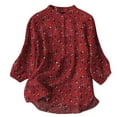thumbnail image 2 of ICHUANYI Clearance Women's Fashion Casual T-Shirt Short Sleeve V-Neck Sweatshirt Tops Blouse(Red, M) ICHUANYI WER2023081002846, 2 of 3