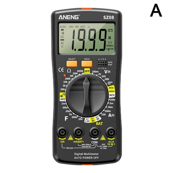 DIGITAL MULTIMETER VOLT AMP METER ELECTRICAL TESTER WITH PROBES + CASE NEW S7Q6
