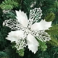 thumbnail image 2 of Jinswick 16 Pcs Glitter Poinsettia Flowers Artificial - Christmas Champagne Poinsettia Decorations Tree Flowers Ornaments for Xmas/Holiday/Seasonal/Wedding Decor, 2 of 7