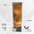 thumbnail image 4 of XBrand 68" H Freestanding Modern Indoor/Outdoor Waterfall Fountain w/ Decorative Rocks, LED Lights & Auto-Shut Off Pump, Stainless Steel Silver Frame/ Bronze Glass, 4 of 13