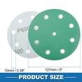 thumbnail image 4 of Unique Bargains Sanding Discs 5 Inch 9 Hole 600 Grit Round Hook and Loop Sandpaper Aluminum Oxide Green 50 Pcs, 4 of 6