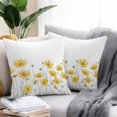 thumbnail image 3 of Outdoor Pillow Cover Watercolor Chrysanthemum Set of 2 Waterproof Throw Pillowcases Brown Floral Decorative Patio Furniture Pillows for Couch Garden Indoor & Outdoor Use, 3 of 9