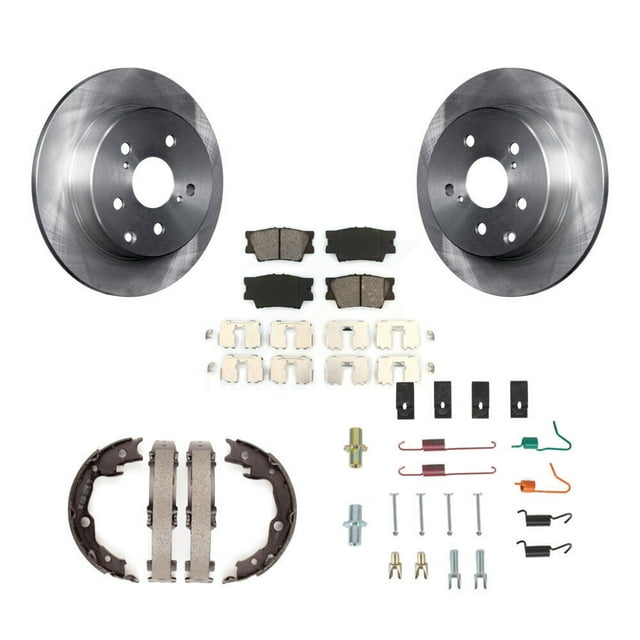 Transit Auto Rear Disc Rotors Semi-Metallic Pads Parking Brake Shoes and Hardware Kit for Car Toyota RAV4 Lexus HS250h K8S-104720