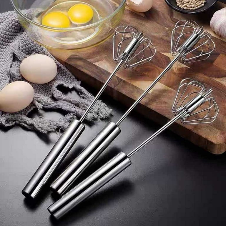 Semi-automatic Egg Beater Stainless Steel Blender Mini Mixer Cafe  Restaurant Reusable Household Kitchen Baking Whisk 14 Inch L 