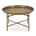 thumbnail image 2 of Kate and Laurel Mahdavi Table Basse Ronde Bohème-Chic en Métal Martelé avec Plateau, Or Foncé, 2 of 5