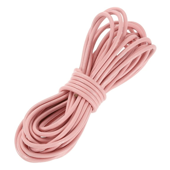 Round Leather Cord, 5.5 Yard 3 mm Leather String Strips Lacing for DIY Crafts Making Bracelet Purse Strap, Pink