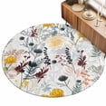 thumbnail image 2 of Round Area Rugs 4Ft, Wildflowers Blossom Non-Slip Washable Circle Rugs Carpet, Spring Farmhouse Botanical Floral Indoor Outdoor Rug Floor Mats Throw Runner for Bedroom Living Room Bathroom, 2 of 8