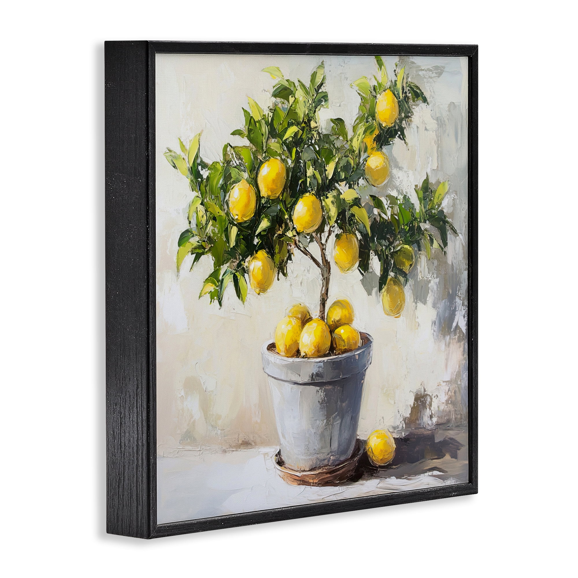Stupell Industries Falling Lemon Tree Black Framed Giclee Art, design by Tina LeCour