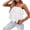 White, variant on Summer Tops for Women Square Neck Crop Top Ruffle Spaghetti Strap Sleeveless Casual Boho Vacation Beach Loose Blouse, White M