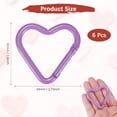 thumbnail image 3 of Clip en Forma de Corazón Uxcell [Paquete de 6] - Clip de Llaveros con Gancho de Resorte [Púrpura Claro/Aleación de Aluminio], 3 of 6