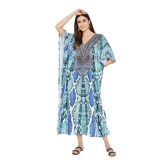 Oussum Kaftan for Women Dress Summer Loose Casual Plus Size Evening Gown Printed Ladies Long Caftan Elegant Dresses Online