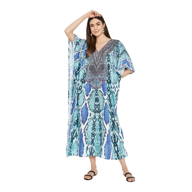 Oussum Caftan pour Femmes Robe Été Ample Décontractée Grande Taille Robe de Soirée Imprimée Caftan Long pour Dames Robes Élégantes en Ligne