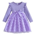 thumbnail image 2 of WOYY Toddler Girl Casual Dress Butterfly Long Sleeves Mesh Dress Children's A-Line Dresses, 2 of 4