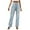 Blue, variant on Women's Jeans High Waisted Straight Leg Stretchy Jeans Trendy Welt Pockets Loose Wide Leg Ankle Denim Pants Blue XXL