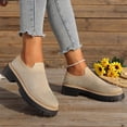 thumbnail image 5 of Women's Platform Loafers Wide Width, Rhinestone Knit Slip-On Casual Shoes, Chunky Sole Low Heel Dress Shoes for Women, Multi-Color, 5 of 10