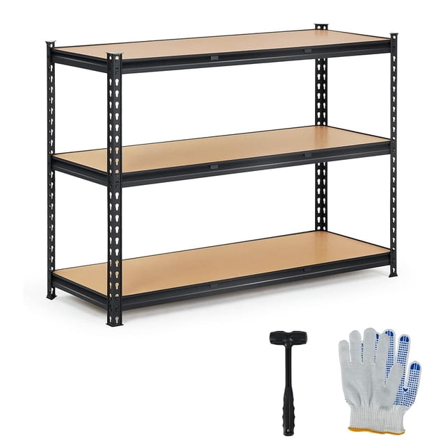 Ourlova Heavy Duty Garage Shelving Units 3 Tier Adjustable Storage Shelves Metal Utility Storage Rack