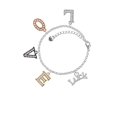 thumbnail image 2 of Delight Jewelry Silvertone Luck Multi-Colored Crystal Love Charm Bracelet, 2 of 5