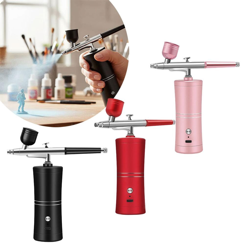 Cordless Portable Kit, 0.3mm Fine Nozzle with USB Rechargeable Battery, Adjustable Airflow for Model Painting, Makeup, Cake Decorating & Crafts