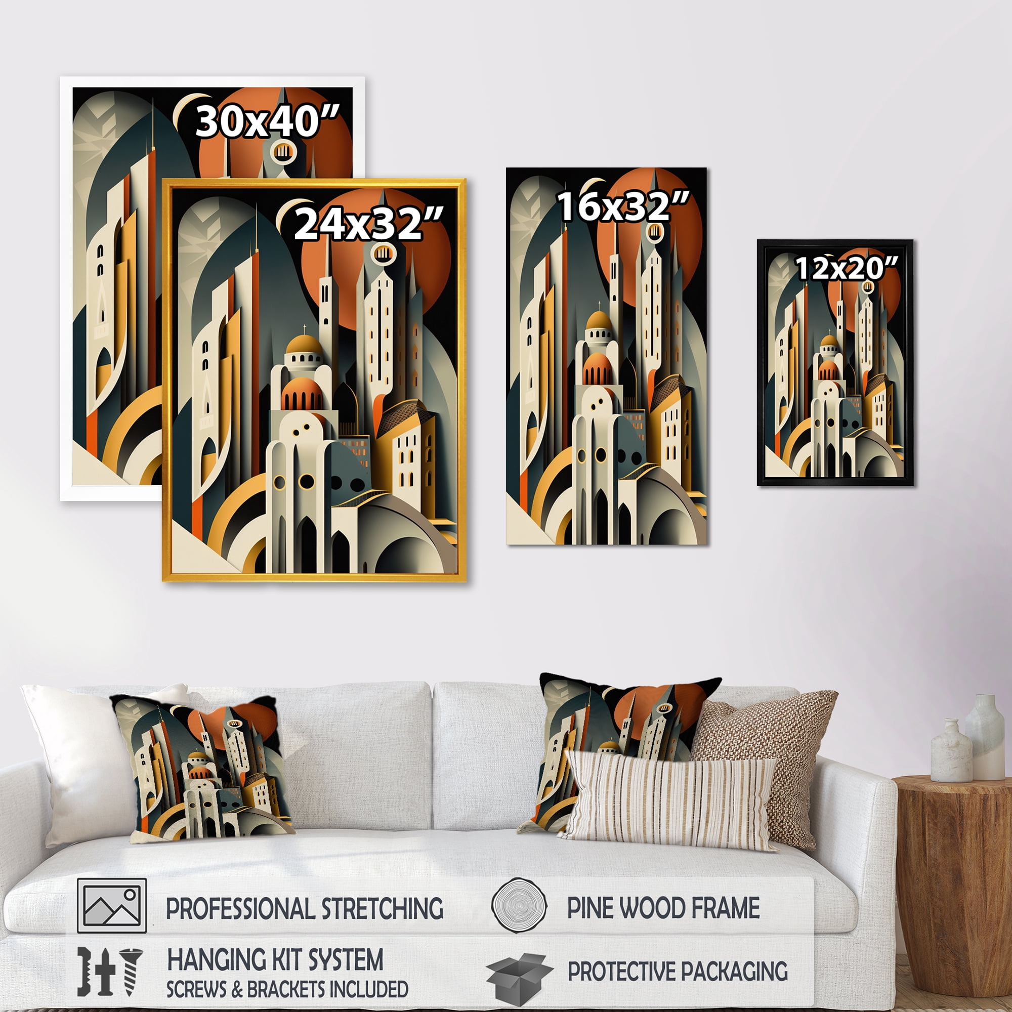Designart Fantasy Cityscape III Canvas Wall Art