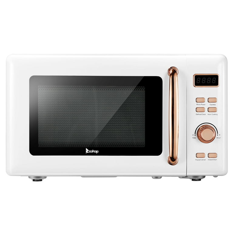 Atralife B20UXP52 / White 20L/0.7Cuft Retro Microwave with Display / Gold  Handle 