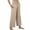 Khaki, variant on Women's Summer Casual Flowing Wide Leg Ankle Pants, Lightweight and Comfortable for Stylish Wear, Loose Fit with Airy Fabric,Black 2XL