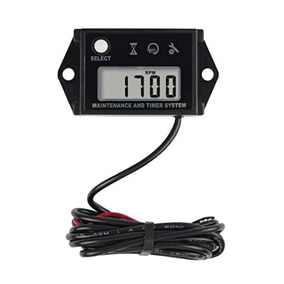 Runleader Digital Hour Meter Tachometer HM026C Black for Motor Cart Small Engine ZTR Lawn Mower ATV