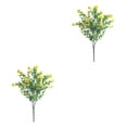thumbnail image 4 of Yuarrent Flores de simulación Milán hierba ramo de flores de plástico hogar Oficina decoración Artificial boda fiesta jardín flor falsa amarillo 2piezas Yuarrent CBP014991, 4 of 5