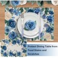 thumbnail image 4 of Spring Summer Floral Flower Placemats Set of 4, Blue White Rose Butterfly Dining Place Mats Table Decor, Seasonal Home Kitchen Decoration 12 x 18 Inch, 4 of 6