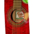 thumbnail image 5 of Oscar Schmidt BAJO QUINTO A/E Guitar, Burled Maple Top, Red, Gig Bag, OH32SEQTR, 5 of 6